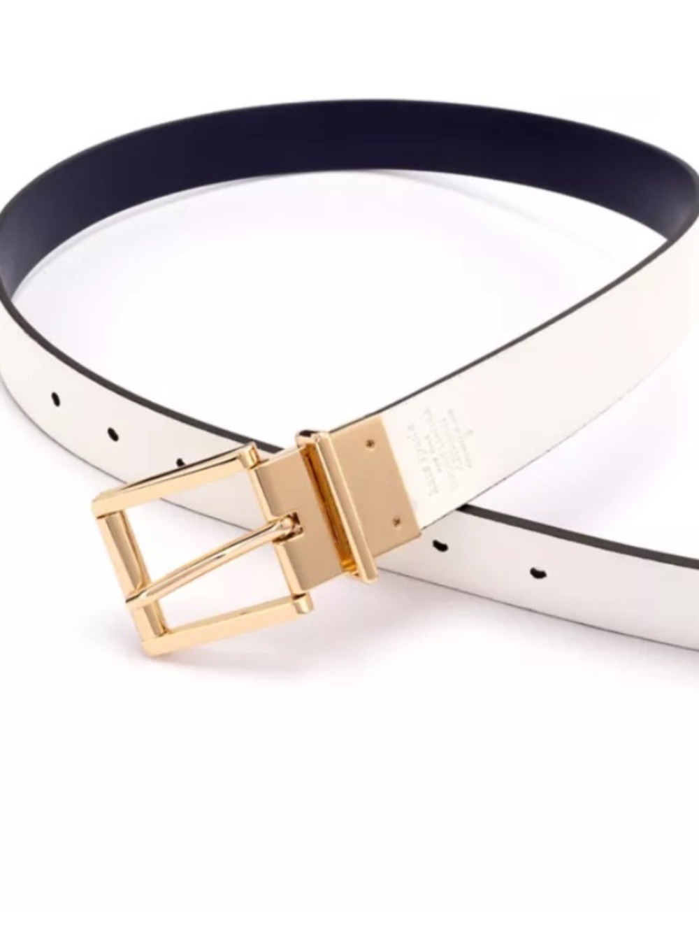 Kate Spade Classic Genuine Leather 1”Reversible Belt Black/Ivory Sz Large L NWT - Picture 3 of 13